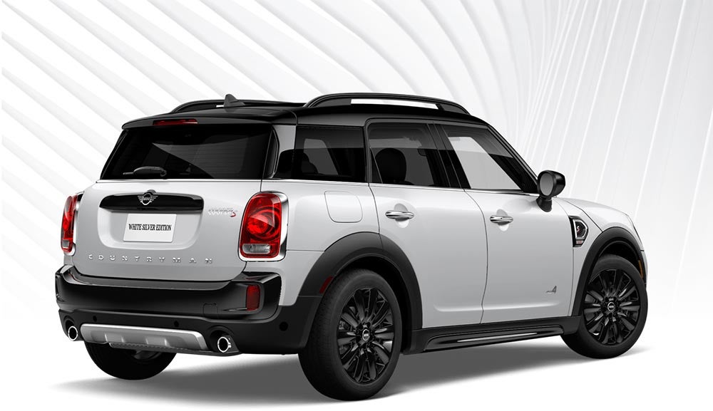 Vista lateral trasera del Countryman Blanco Plata