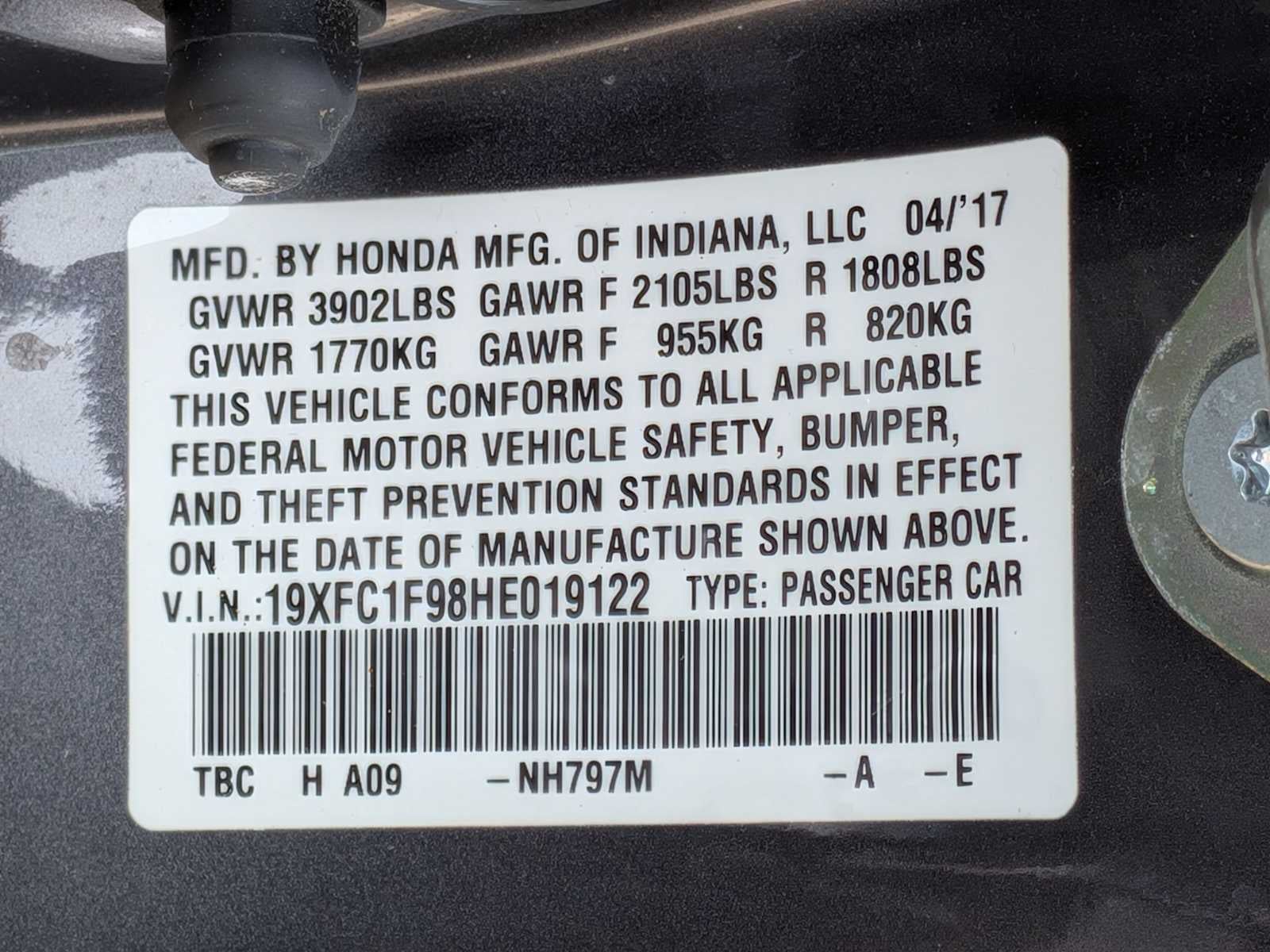 Honda Civic Sedán Touring 2017