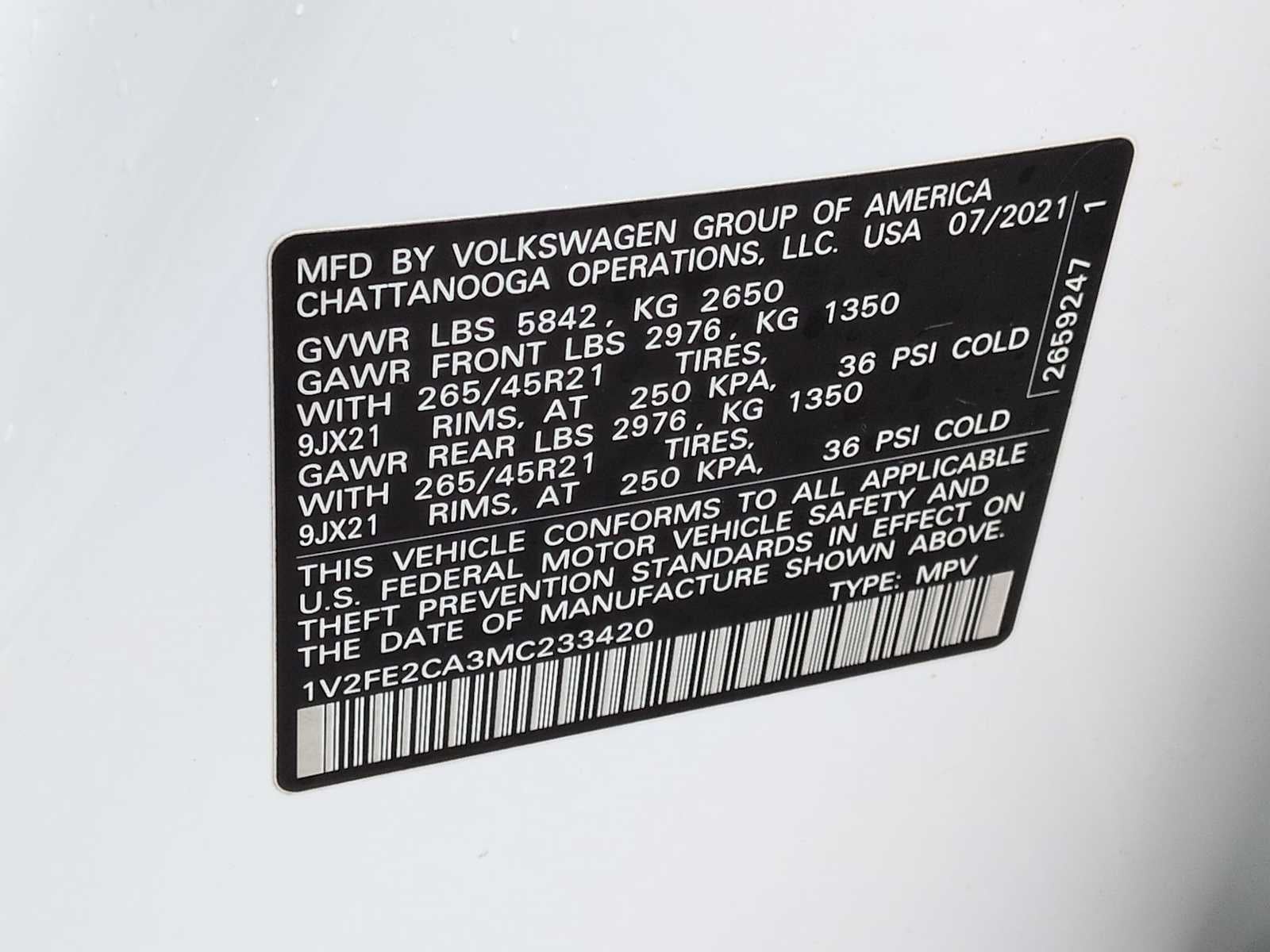 Volkswagen Atlas Cross Sport 3.6L V6 SEL Premium R-Line 2021