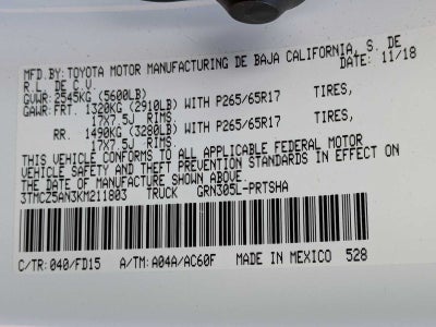 Toyota Tacoma TRD Sport 2019