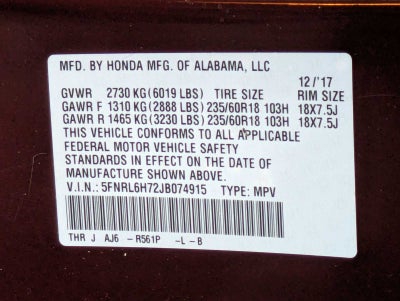 2018 Honda Odyssey Base