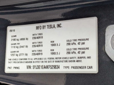Tesla Model 3 Standard Range Plus 2019