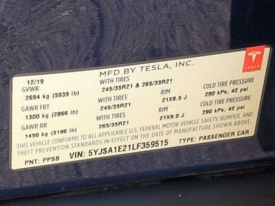 Tesla Model S Long Range Plus 2020