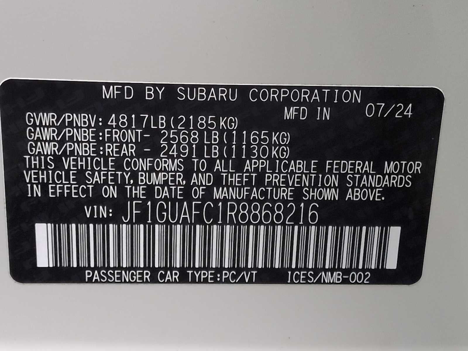 Subaru Impreza Sport 2024