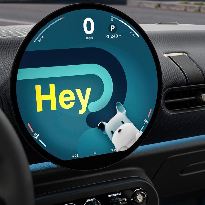 Primer plano de la pantalla MINI OLED.