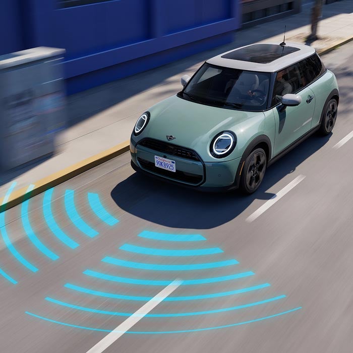 El MINI Cooper 2 Puertas a vista de pájaro.