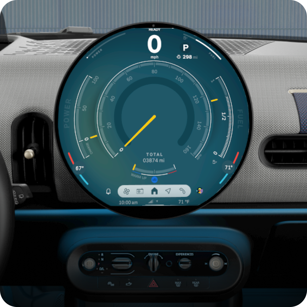 Primer plano de la pantalla MINI OLED.