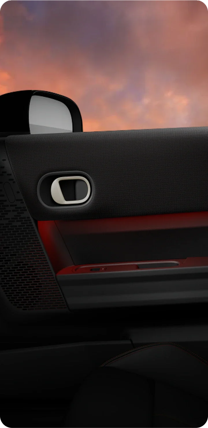 Detalle del panel interior de la puerta.