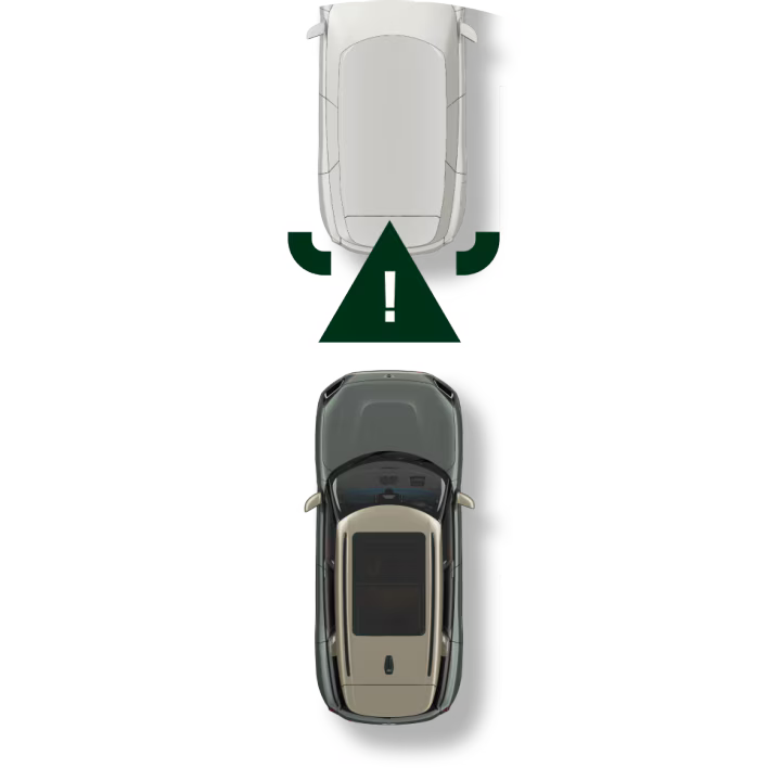 Un icono avisa a un MINI de que se está acercando demasiado al coche que le precede.