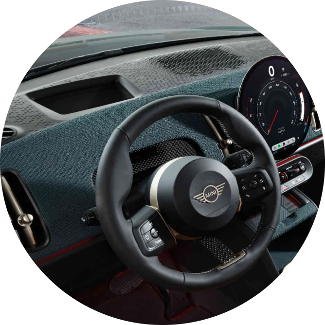 Un primer plano del Head-Up Display de MINI.