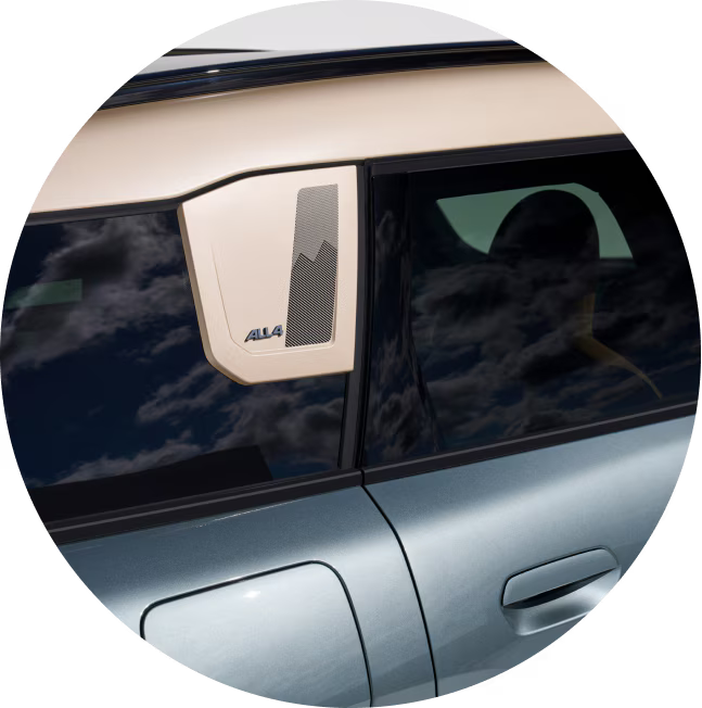 Un primer plano de los paneles laterales de las puertas del MINI Countryman S ALL4.