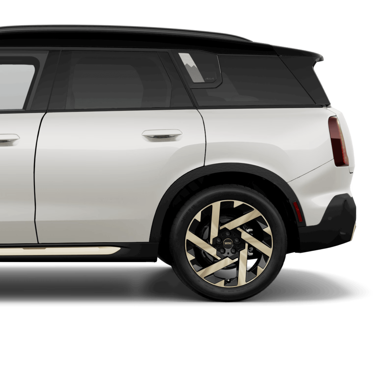 Vista lateral de un MINI Electric Hardtop 2 Door recortada desde la puerta del conductor hasta el maletero.