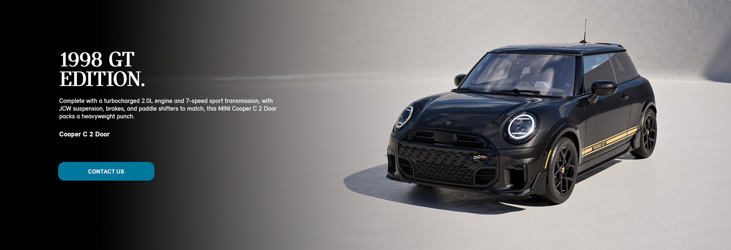 Perfil frontal y lateral del MINI Cooper GT Edition de 1998.