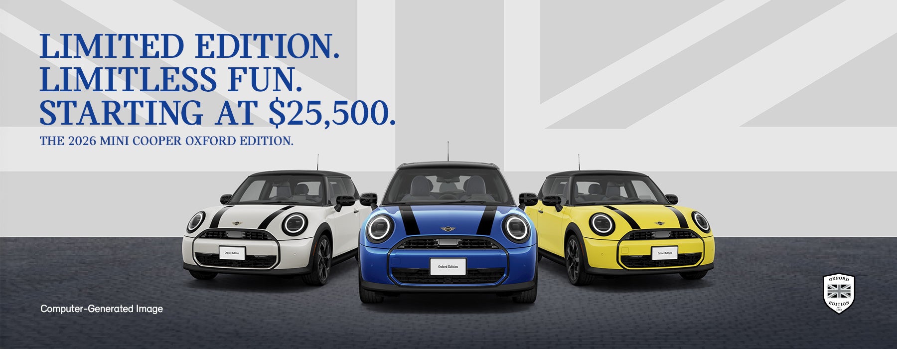 3 ediciones MINI Cooper Oxford frontales